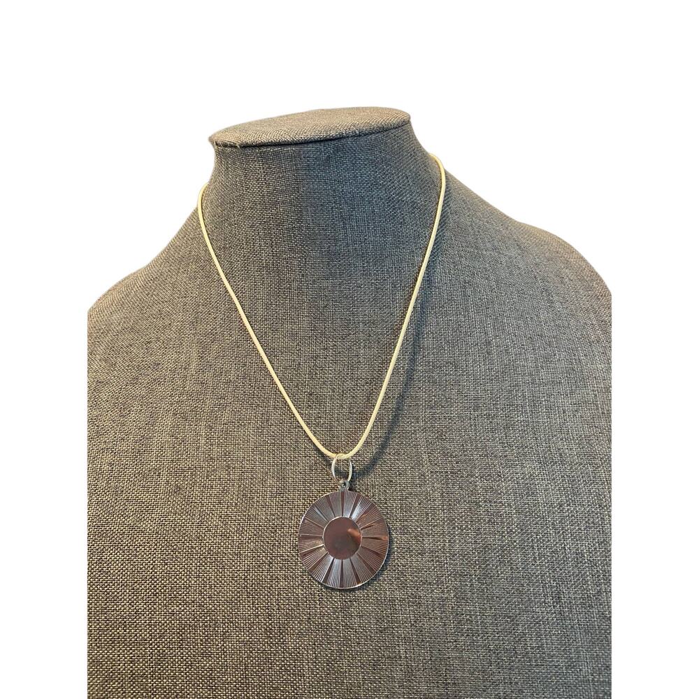 sunburst necklace silver tone